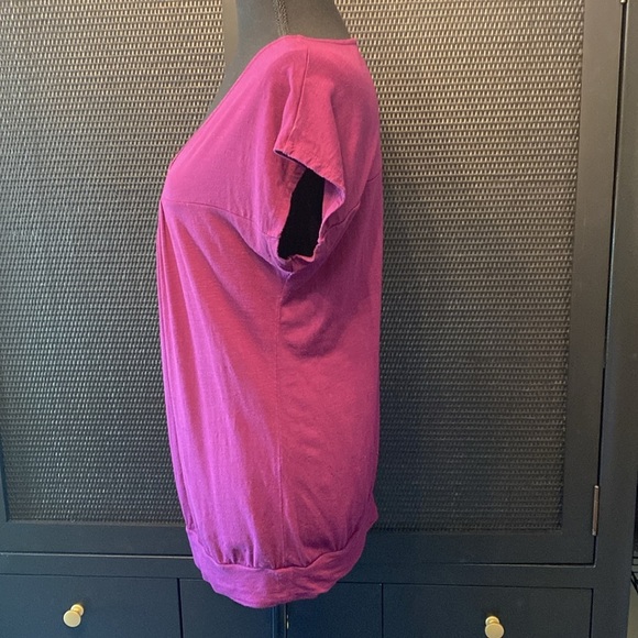 Loft Scoop Neck Cap Sleeve Zip Closure Banded Top - Picture 2 of 5